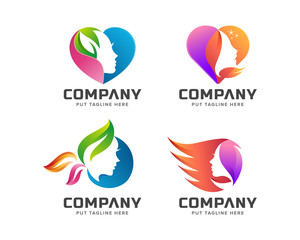 Abstract beauty colorful feminine logo for company