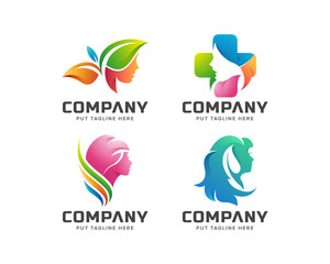 Abstract beauty colorful feminine logo for company