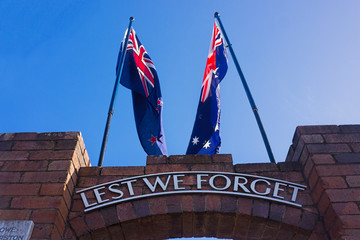 Australian and New Zealand flag on Anzac Day.