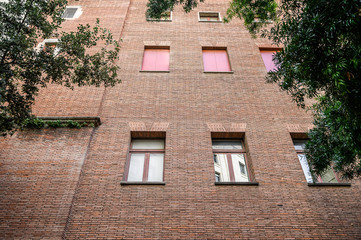 Fototapeta na wymiar old brick wall, high quality background. Barcelona, Spain. Catalonia