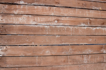 Background from horizontally folded old larch boards with white drips