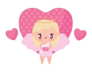 Isolated girl cupid cartoon vector design