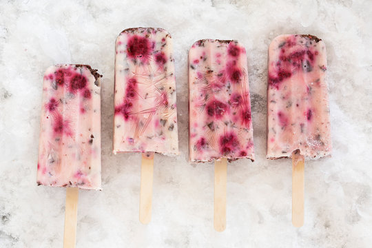 Raspberry & Chocolate Yoghurt Ice Blocks