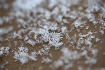 snow flakes over brown