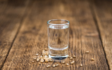 Portion of Wheat Liqueur as detailed close-up shot; selective focus