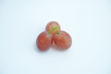 Fresh bunch of grapes on white background.