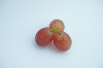 Fresh bunch of grapes on white background.