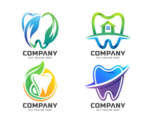 Dental care logo collection for company