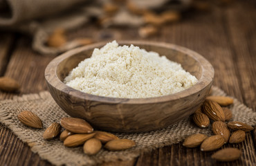 Ground Almonds (selective focus; detailed close-up shot)