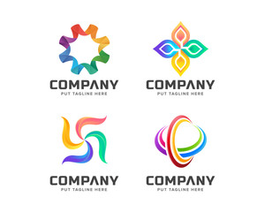 Abstract colorful logo collection 