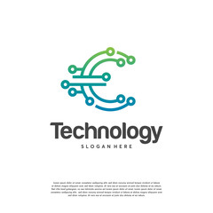 E initial Technology Logo designs template, Pixel E letter logo