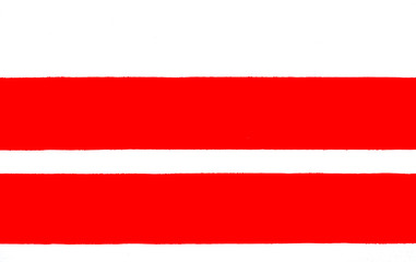 Two fat red bands on a white background.