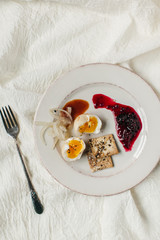 Plate of small snack food