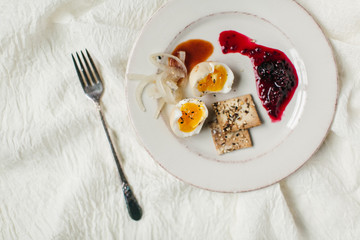 Plate of small snack food