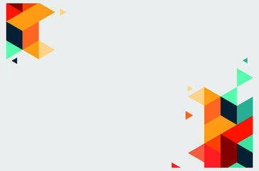 Set of modern abstract vector banners. Flat geometric shapes of different colors with black outline in memphis design style.