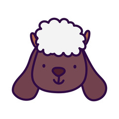 cute sheep face farm animal cartoon