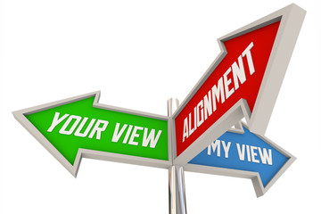 Alignment Your My View Opinion Direction Signs 3d Animation