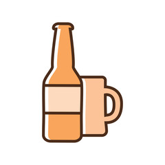 Color icon beer and mug