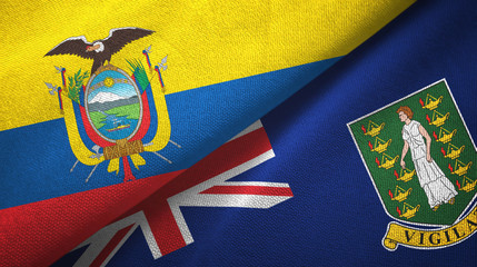 Ecuador and Virgin Islands British two flags textile cloth, fabric texture