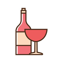 Color icon bottle of wine