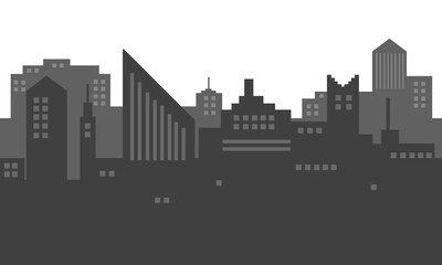 City silhouette in black and white style