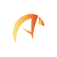 Vector Letter A Logo design template. Initial abstract gradient Alphabet symbol or icon isolated on white background