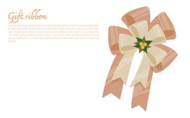 Gift ribbon isolated on transparent background. Flat design vector illustration.