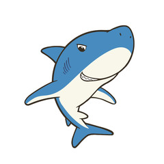 ニヤッと笑うかわいいサメのキャラクターイラスト