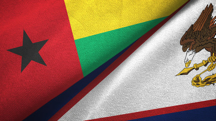 Guinea-Bissau and American Samoa two flags textile cloth, fabric texture