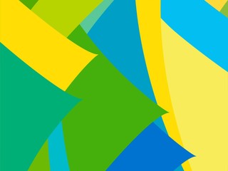 The Amazing of Colorful Green, Blue and Yellow Art, Abstract Modern Shape Background or Wallpaper