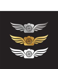 A combination of cameras and wings. Logo templates for photography studios and photography event organizers. Images can be used to design business cards, envelopes, letterhead, Facebook, Yotube, etc.