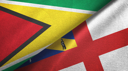 Guyana and Herm two flags textile cloth, fabric texture
