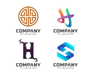 letter initial h logo collection 
