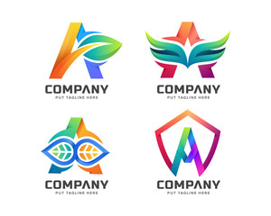 Letter Initial A logo Template for company