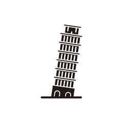 Leaning Tower of Pisa vector icon illustration sign