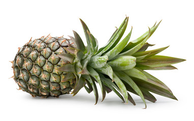 Raw pineapple isolated on white with clipping path.