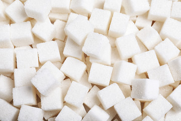 Top view of refined sugar as background