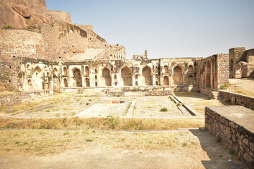 Fototapeta premium Old Ancient Antique Historical Ruined Architecture of Fort Walls