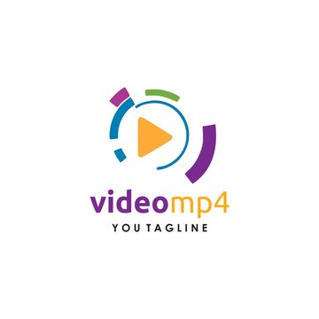 Video Mp4 Logo simple and modern abstract
