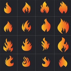 Flame fire icon vector design eps 10