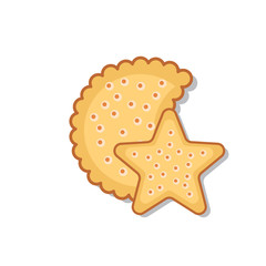 Vector cookies biscuits isolated on white background
