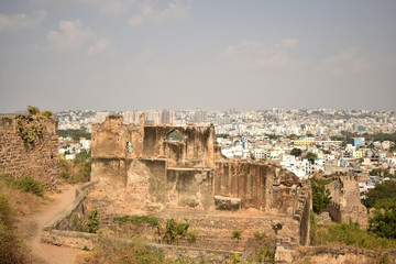 Old Ancient Antique Historical Ruined Architecture of Fort Walls