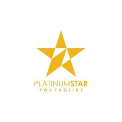 Obraz premium Platinum Star Logo Minimalist and Color Gold