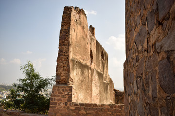 Old Ancient Antique Historical Ruined Architecture of Fort Walls