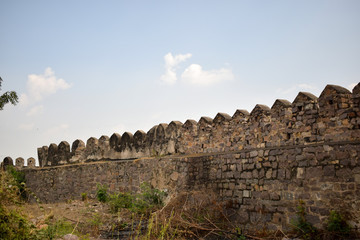 Old Ancient Antique Historical Ruined Architecture of Fort Walls