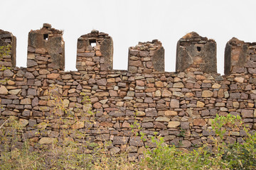 Old Ancient Antique Historical Ruined Architecture of Fort Walls