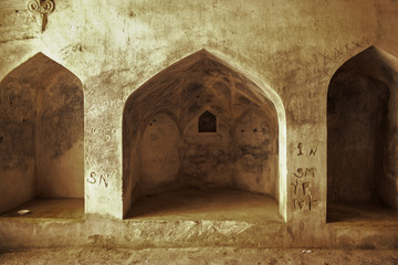 Fototapeta premium Old Ancient Antique Historical Ruined Architecture of Fort Walls