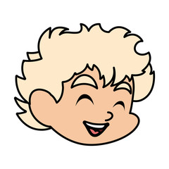 head of cute cupid angel on white background