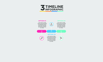 3 timeline step infographic element. Business concept with three options and number, steps or processes. data visualization. Vector illustration.