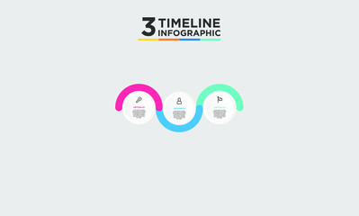 3 timeline step infographic element. Business concept with three options and number, steps or processes. data visualization. Vector illustration.